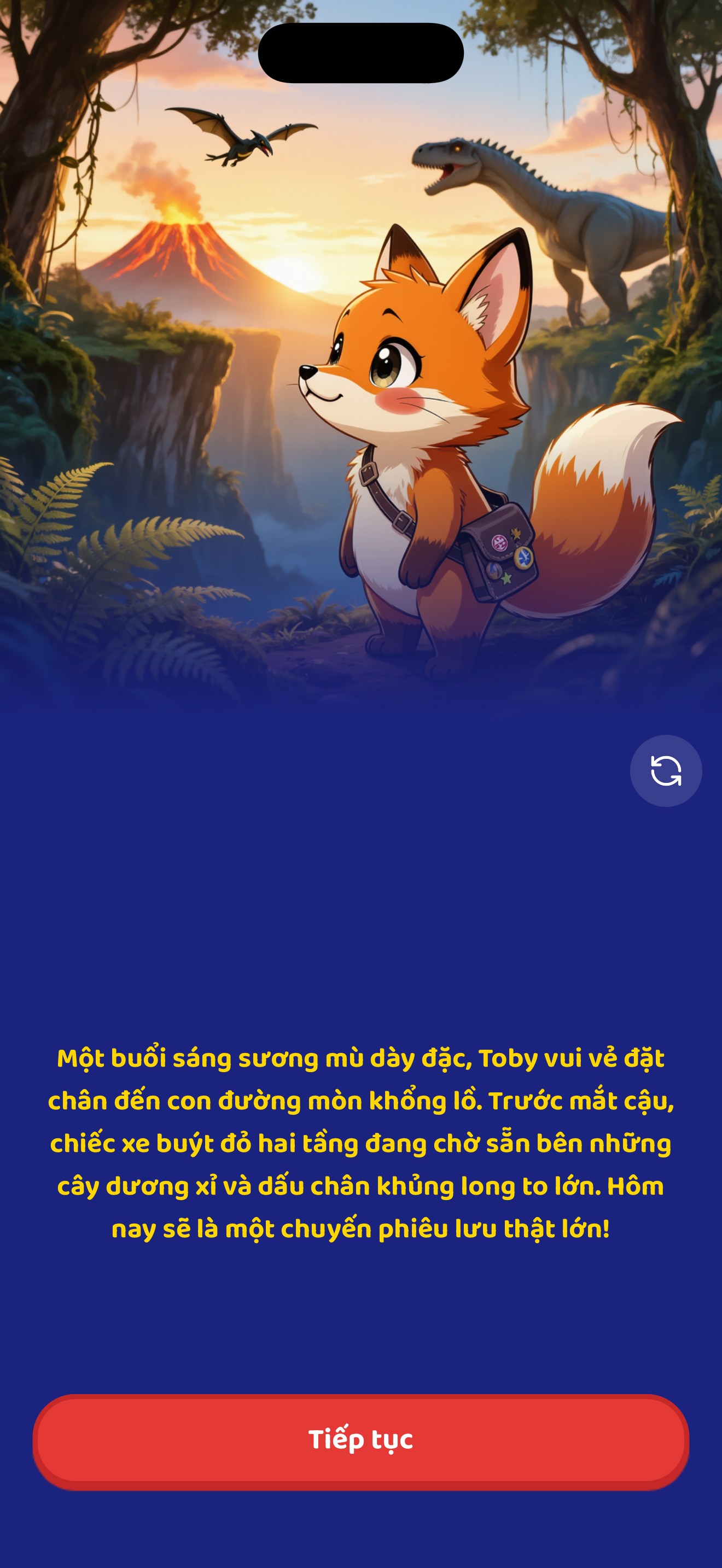 Màn hình câu chuyện phiêu lưu của con